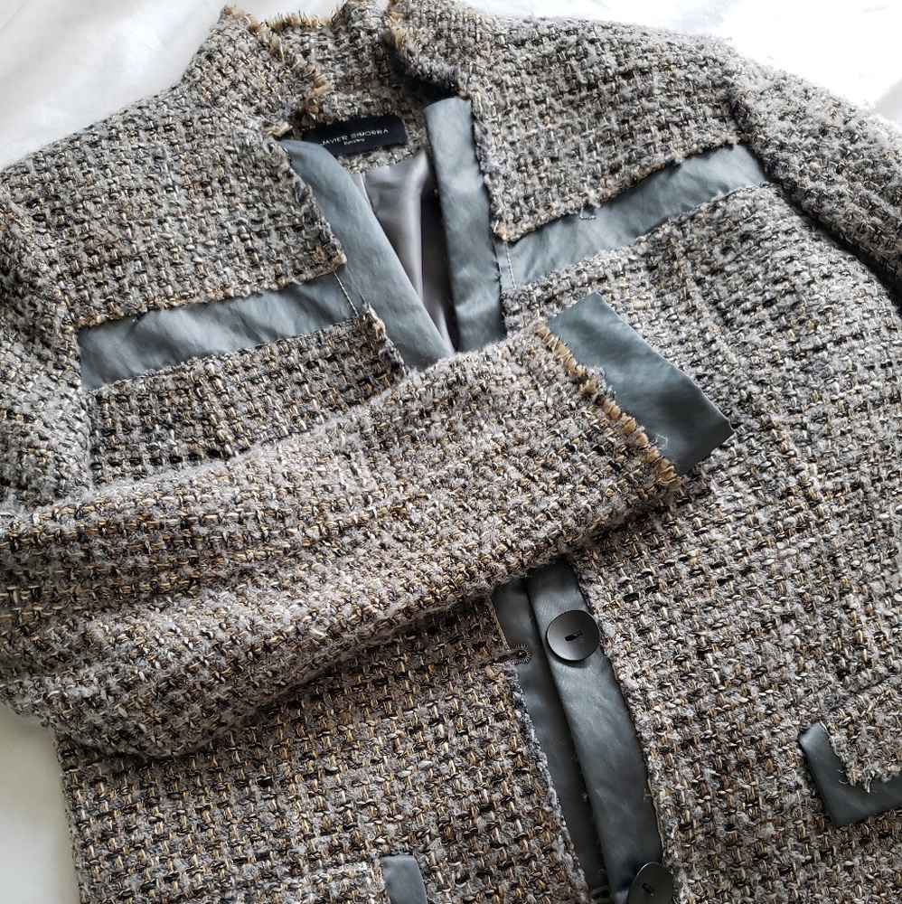 Javier Simorra Barcelona Gray Tweed Blazer